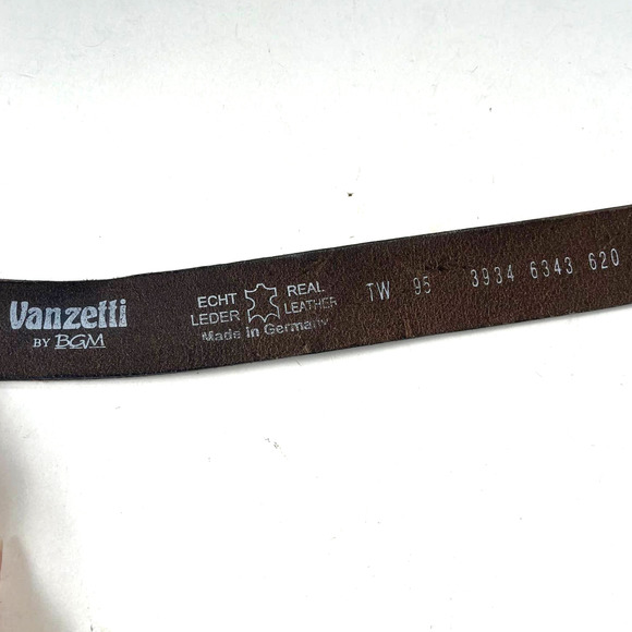 VANZETTI BY BGM Croco Embossed Leather Womens Belt Sz 95 =38 Brown German Y2k - Picture 7 of 10